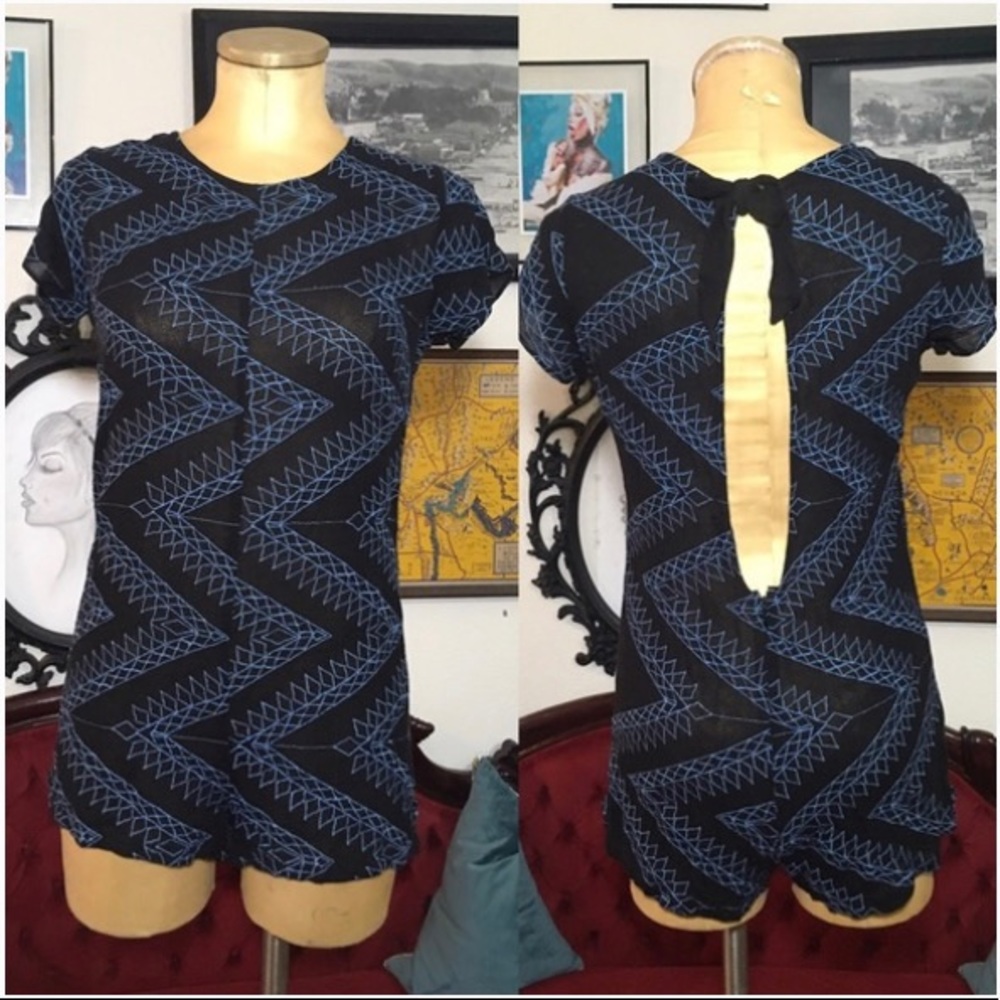 Flynn & Skye semi-sheer romper NWOT